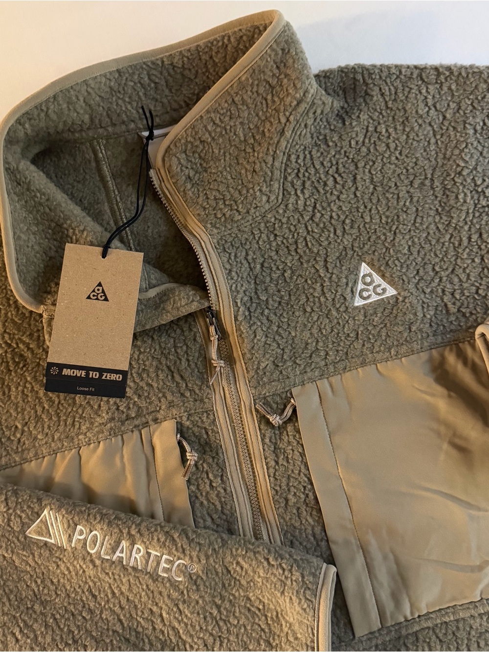 Nike ACG Arctic Wolf Sweatshirt Men L LOOSE Polartec Teddy Bear Sherpa Fleece